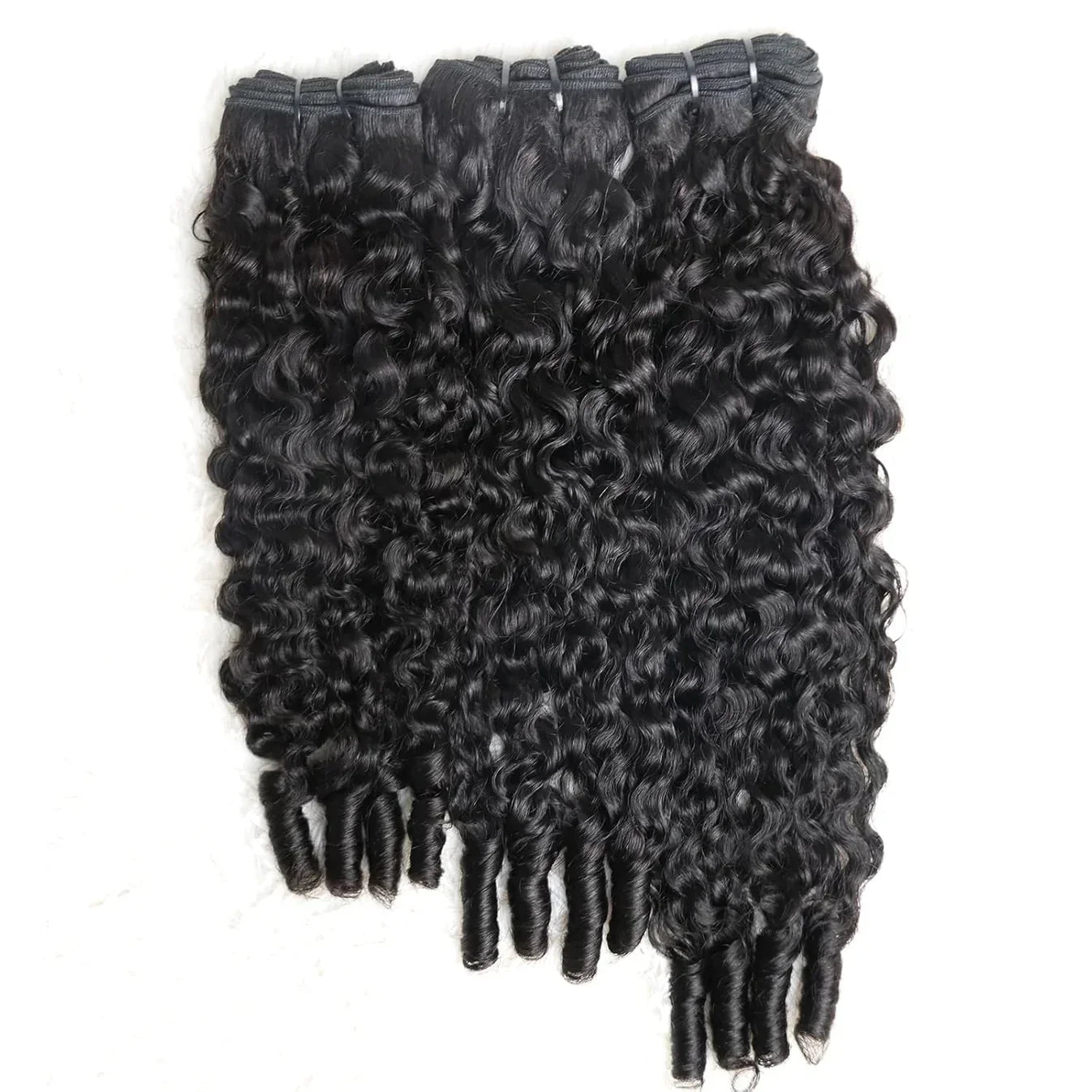 Burmese Curly Bundles Virgin Brazilian Hair #1B Natural Black