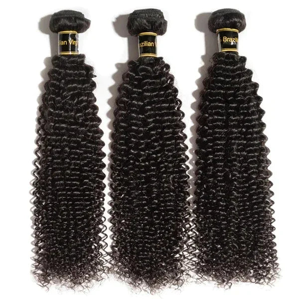 Kinky Curly Virgin Brazilian Hair #1B Natural Black